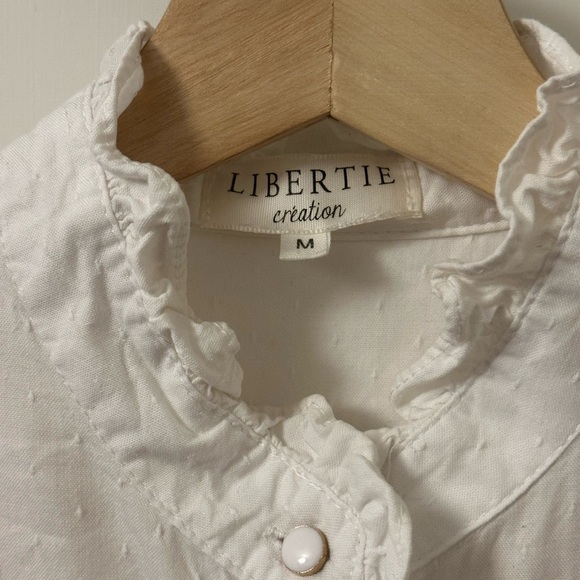 Libertie - White Ruffled Long Sleeve Blouse - Picture 2 of 3